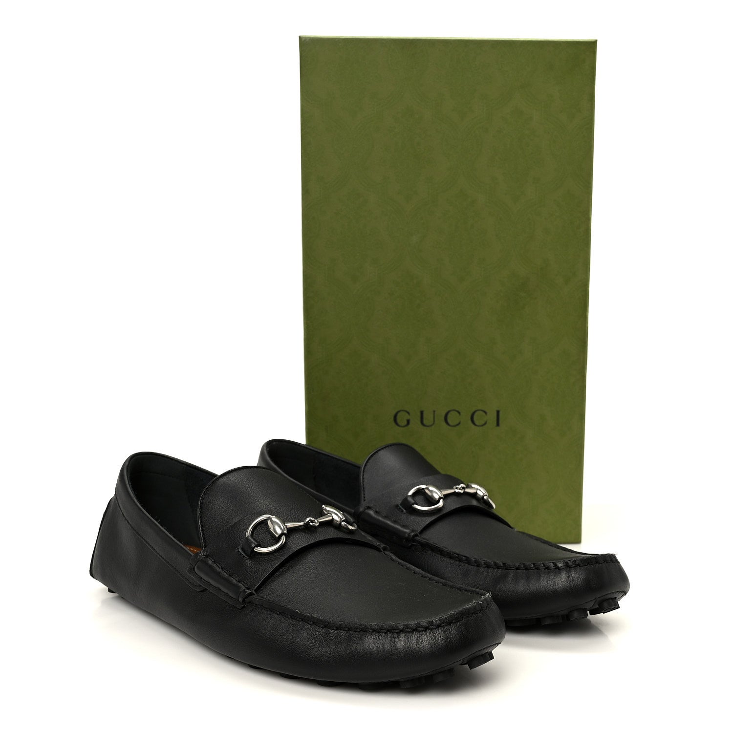 Gucci Soft Clove Calfskin Mens Horsebit Driver Loafers 12 Black 10 of 10