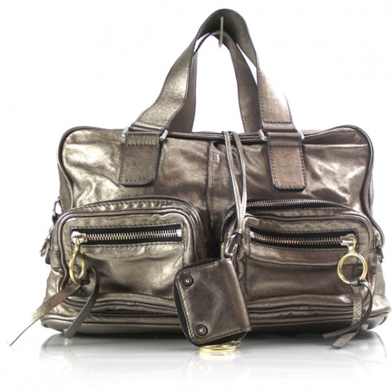 Chloe Metallic Calfskin Large Betty Shoulder Bag Argent 1 of 13