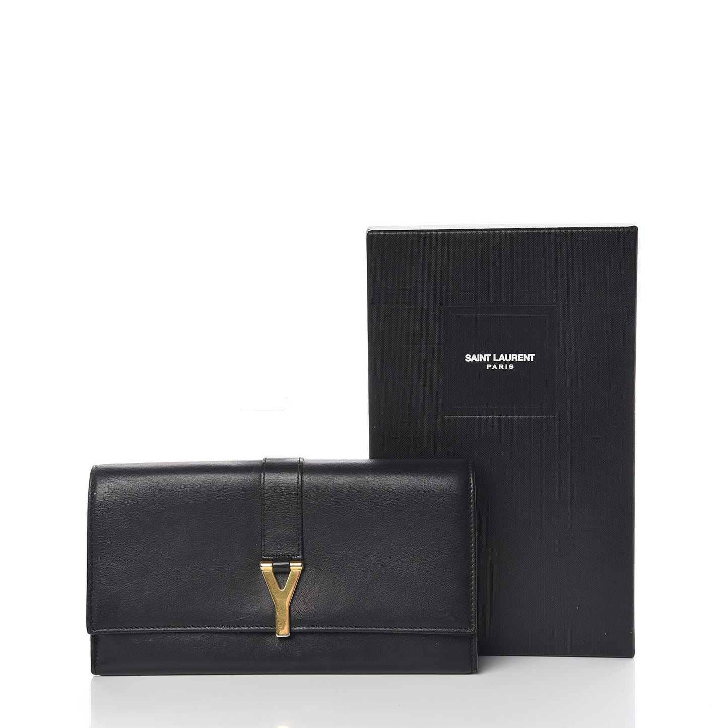Calfskin Classic Y Ligne Clutch Black