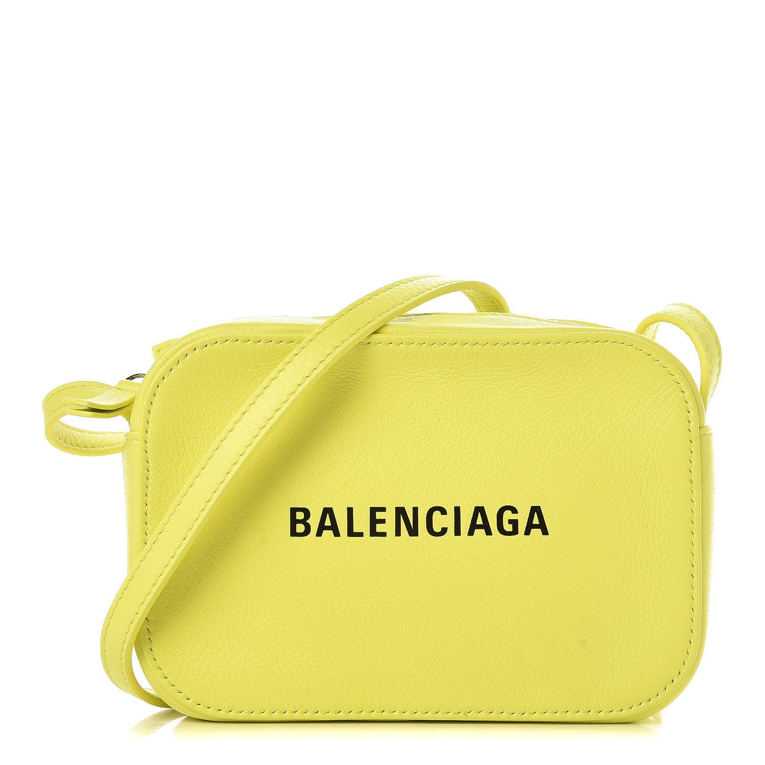 Balenciaga Calfskin Logo XS Everyday Camera Bag Acid Green Black 1 of 9