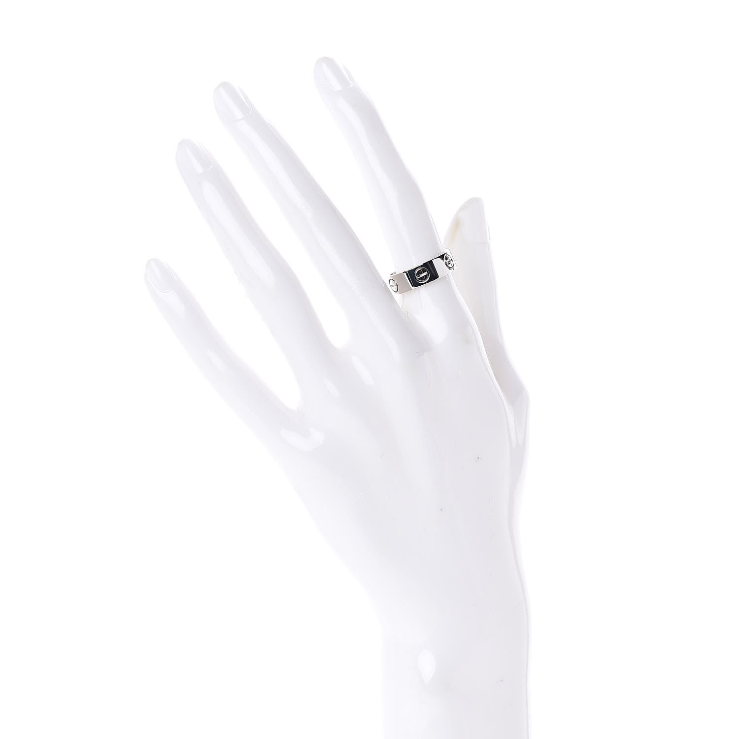 Cartier 18K White Gold 5.5mm LOVE Ring 51 5.75 2 of 4