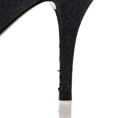 Balenciaga Denim BB D'Orsay Pointed Toe Knife 80mm Pump 39.5 Black 10 of 10