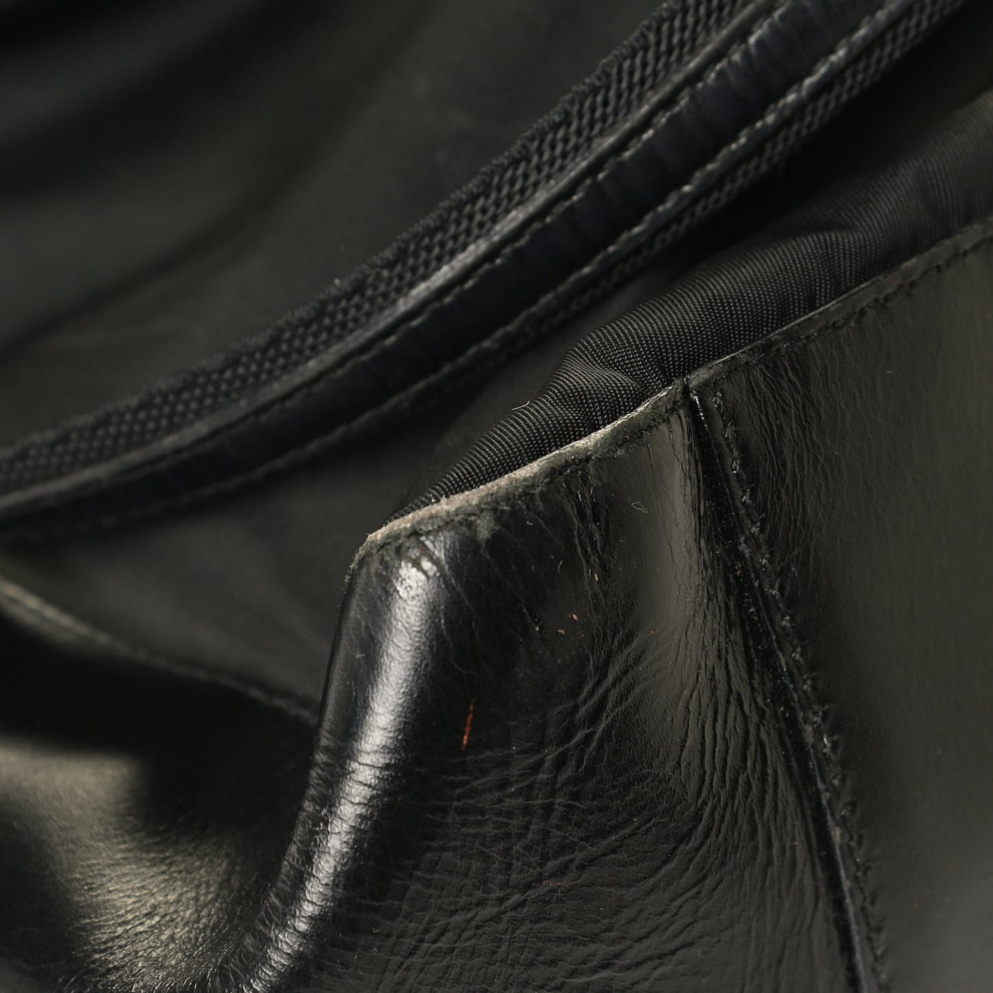 Tessuto Nylon Soft Calf Shoulder Bag Black