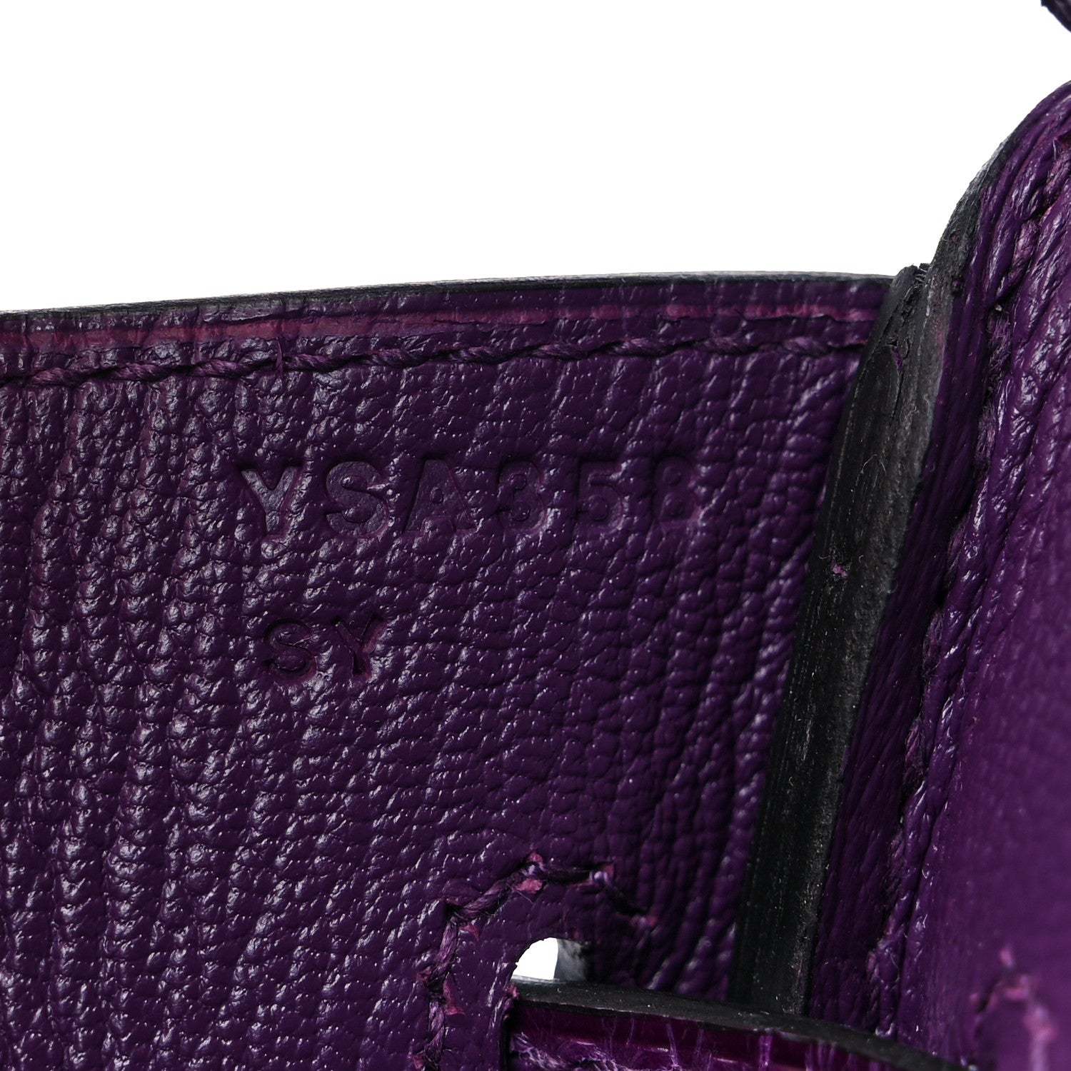 Hermes Ostrich Shiny Alligator Birkin Touch 30 Violine Cassis 7 of 12