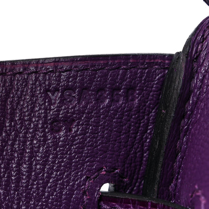 Hermes Ostrich Shiny Alligator Birkin Touch 30 Violine Cassis 7 of 12