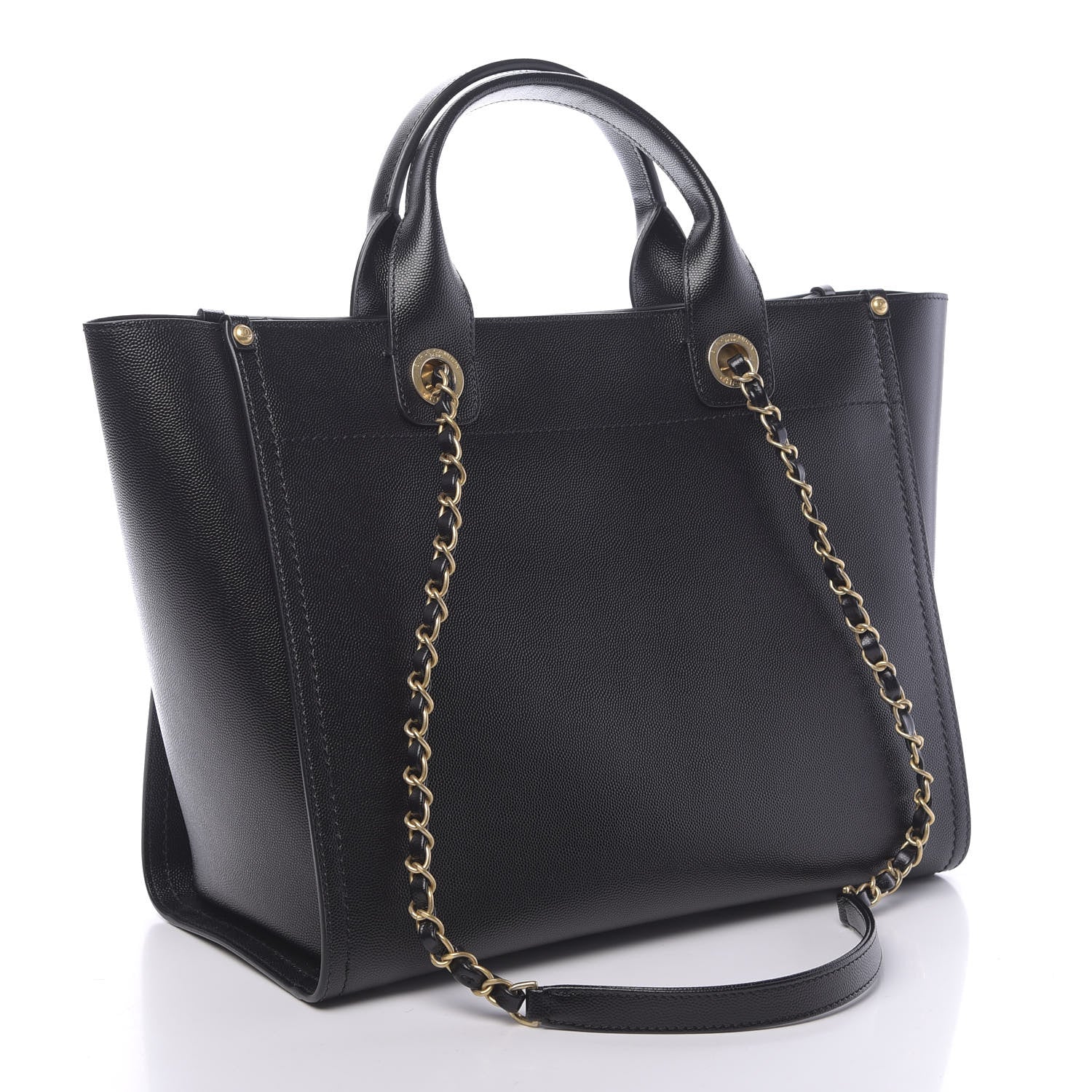 Chanel Caviar Small Studded Deauville Tote Black 3 of 11