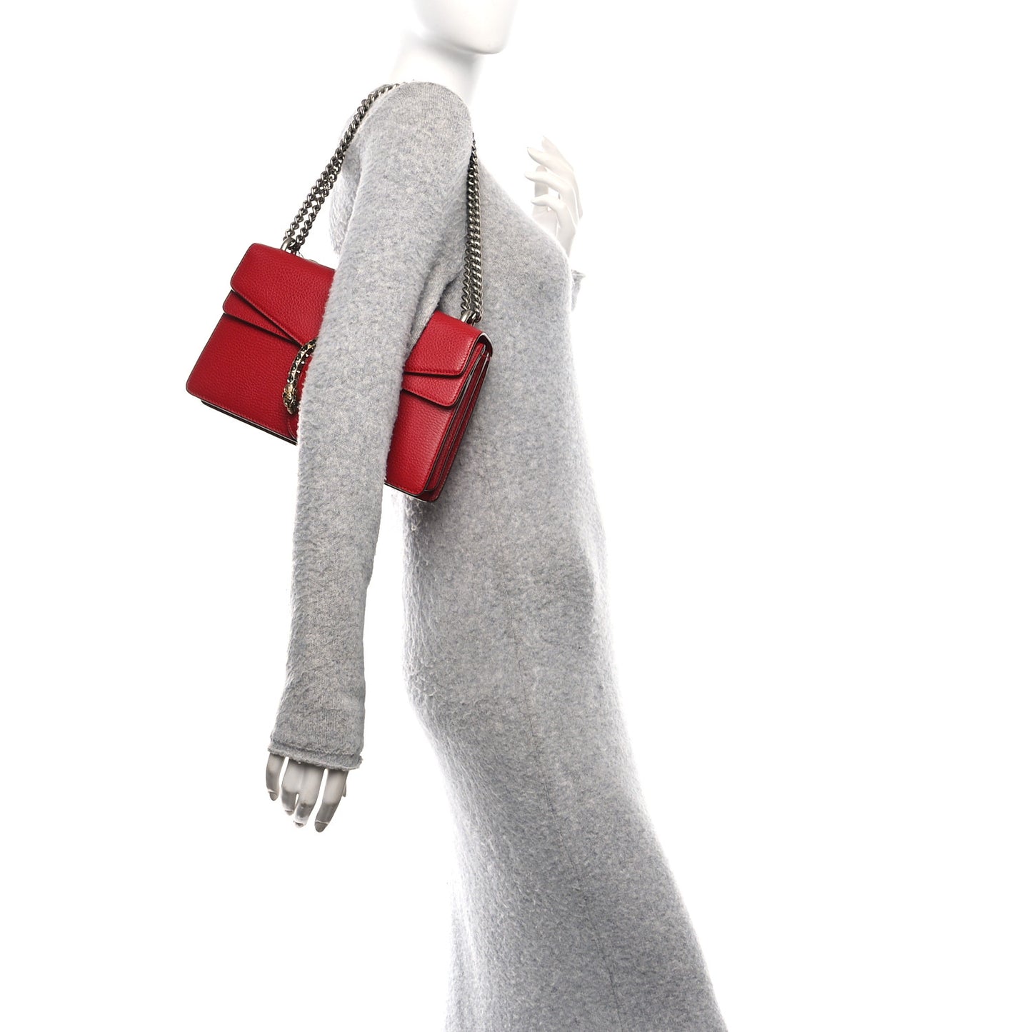 Dollar Calfskin Swarovski Crystal Small Dionysus Shoulder Bag Hibiscus Red
