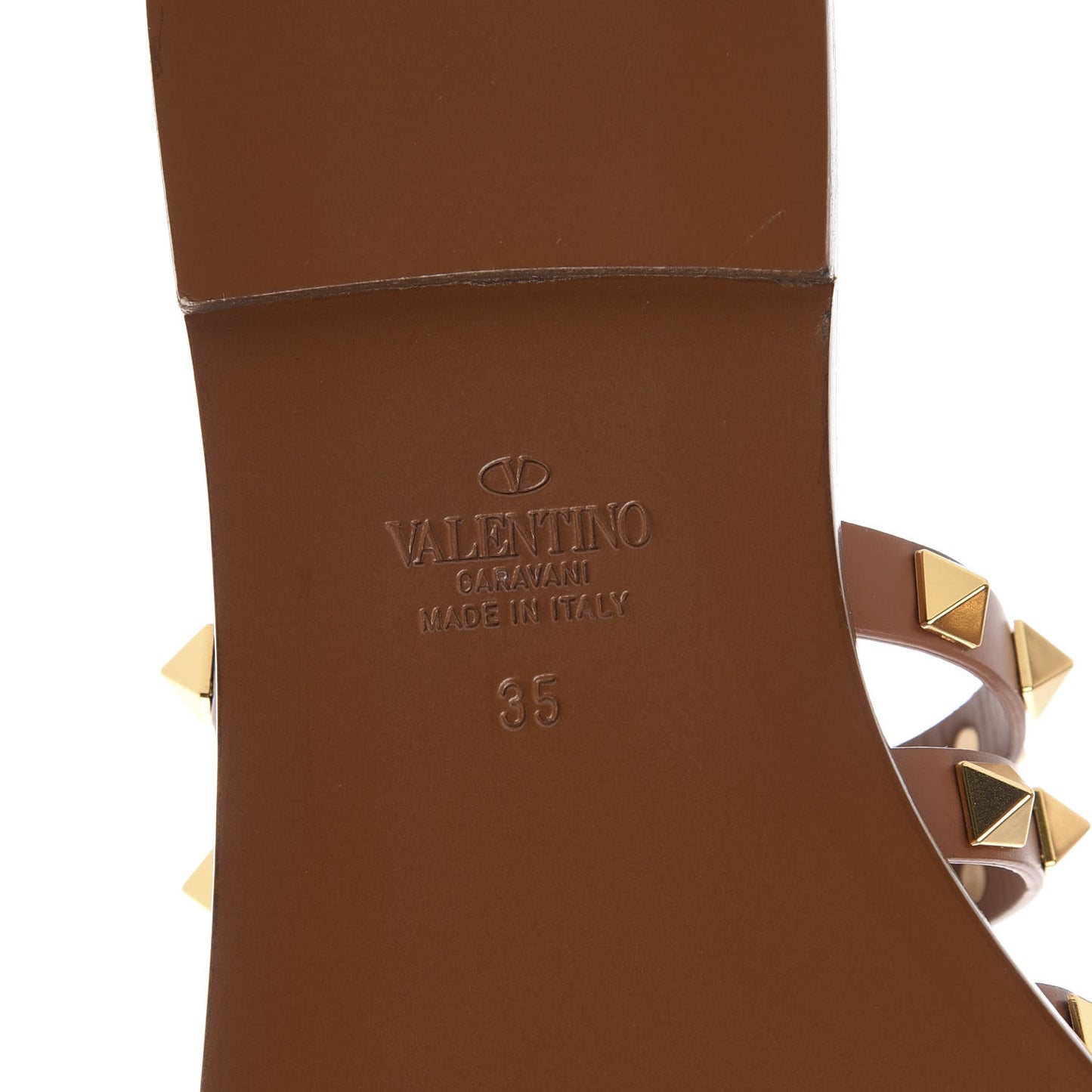 Calfskin Rockstud Flair Flat Thong Sandals 35 Selleria