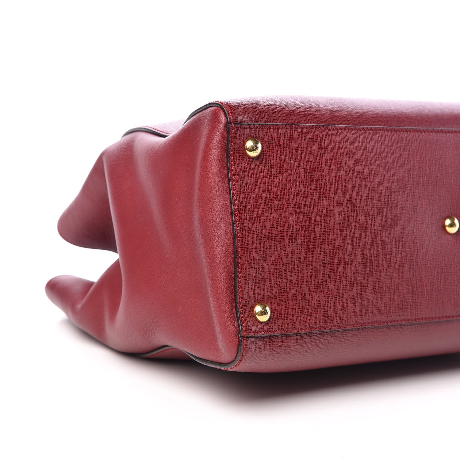 Fendi Vitello Elite Regular 2Jours Tote Rosso Scuro Ciliegia 12 of 18