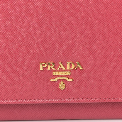 Prada Saffiano Metal Oro Chain Wallet Peonia 11 of 12