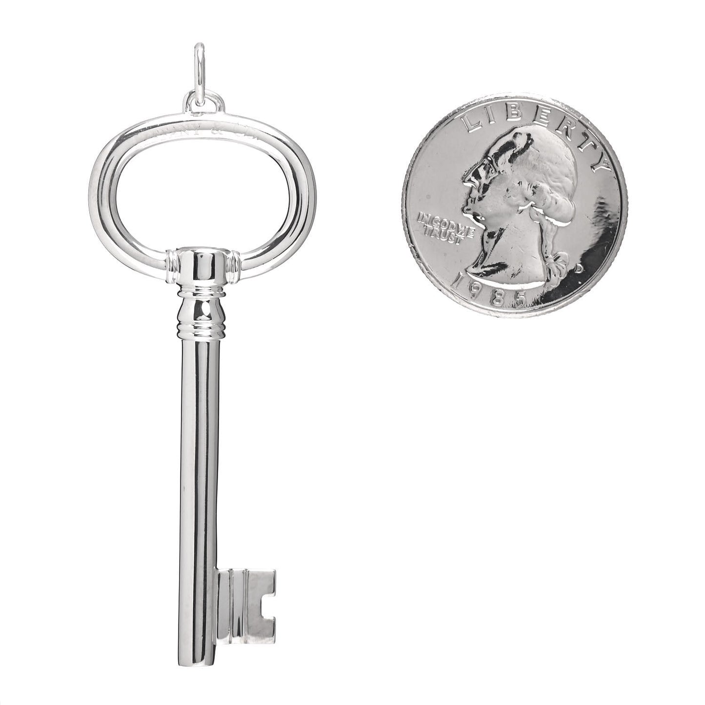 Sterling Silver Oval Key Pendant