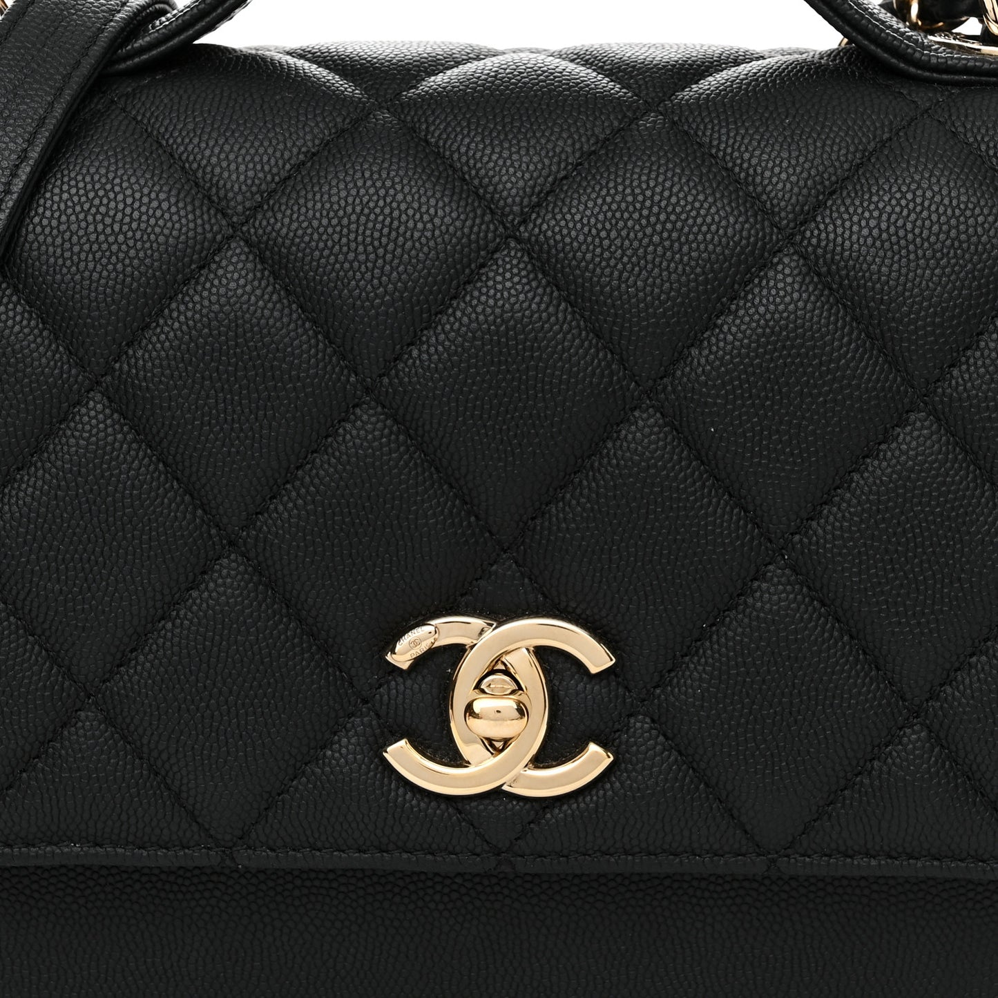 Caviar Quilted Medium Business Affinity Flap Black