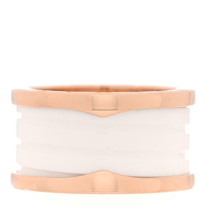 Bulgari 18K Rose Gold White Ceramic B.Zero1 Four-Band Ring 54 6.75 1 of 5