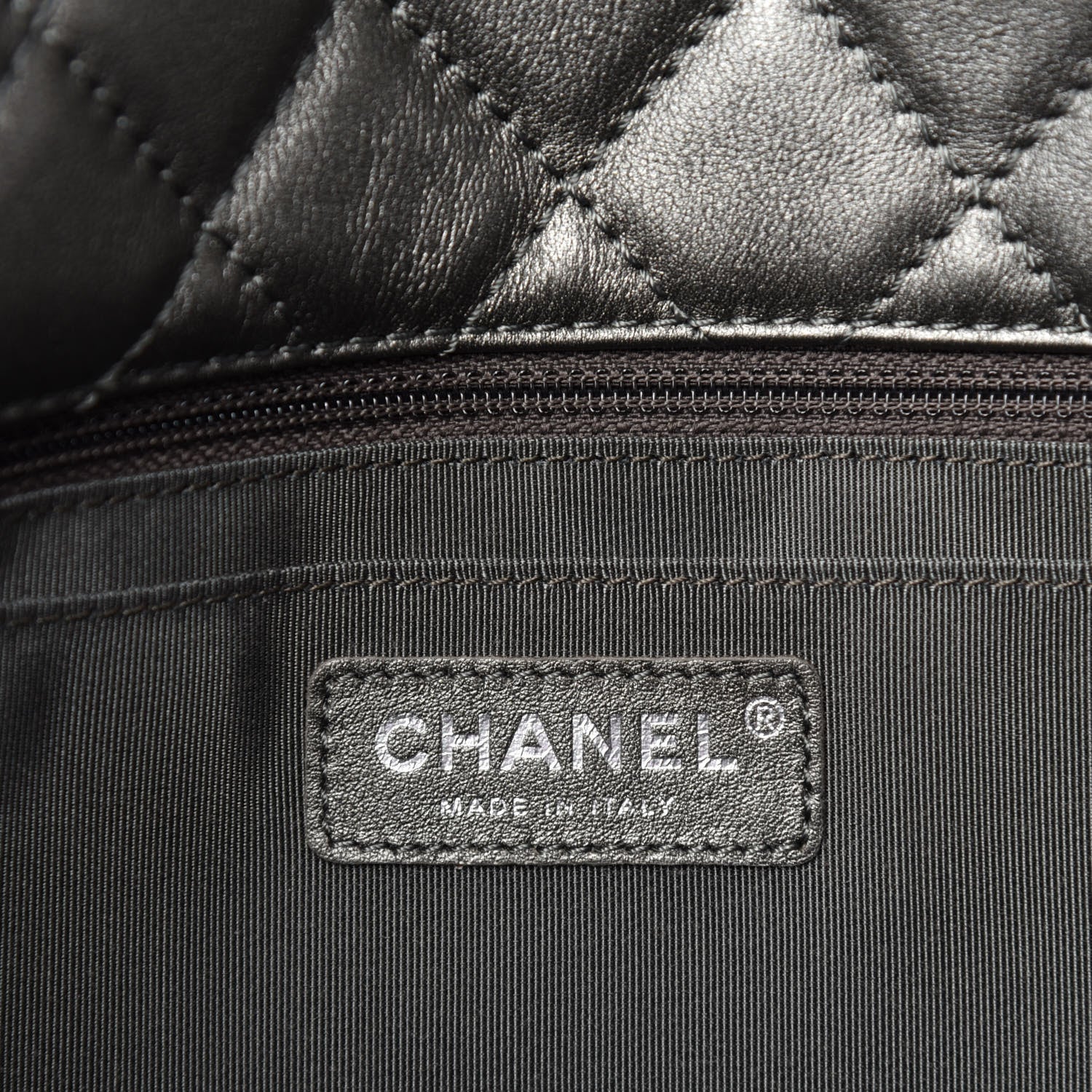 Chanel Metallic Calfskin Quilted Small XXL Travel Flap Bag Dark Silver 8 of 10