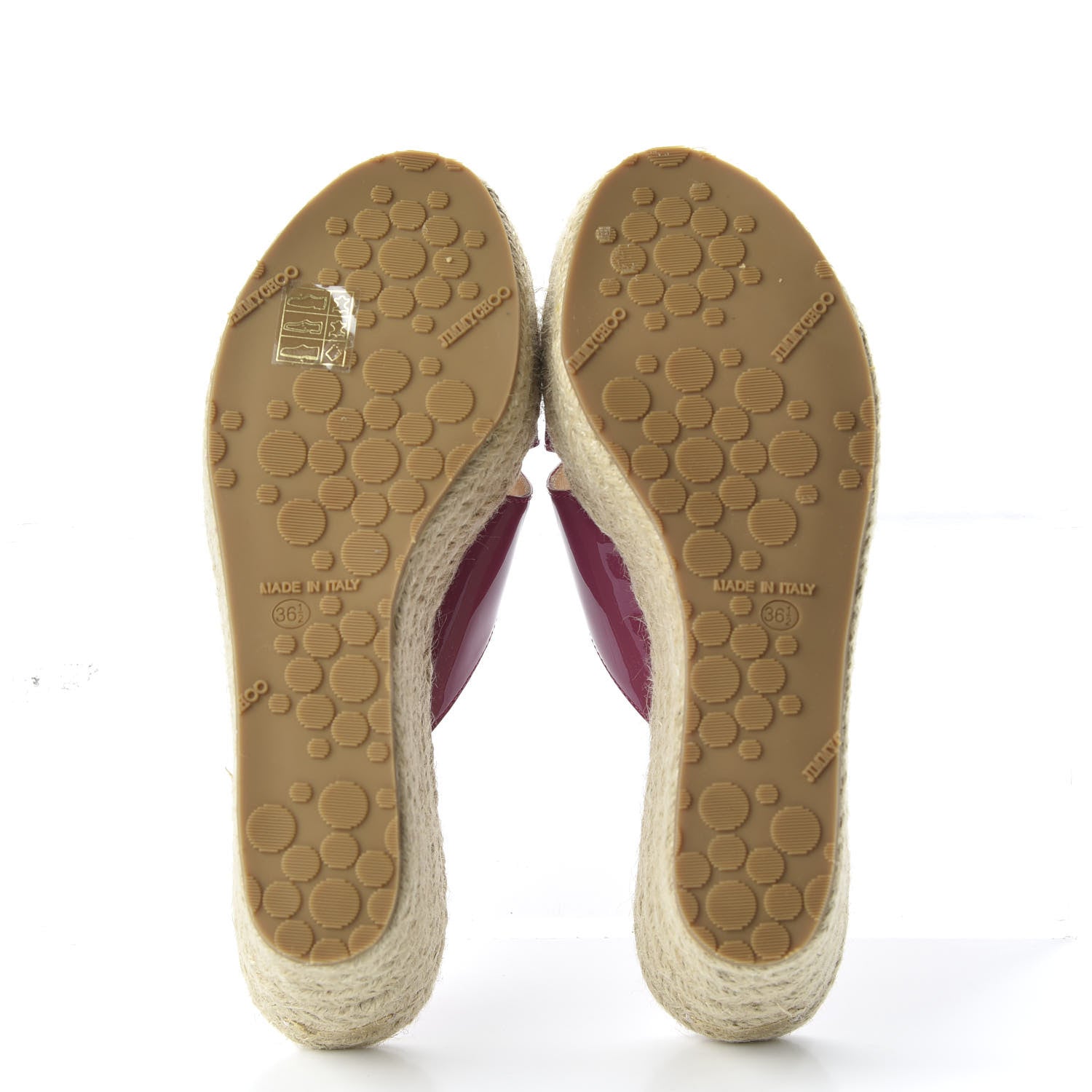 Jimmy Choo Patent Paisley Cork Wedge Sandals 36.5 Cyclamen 5 of 7