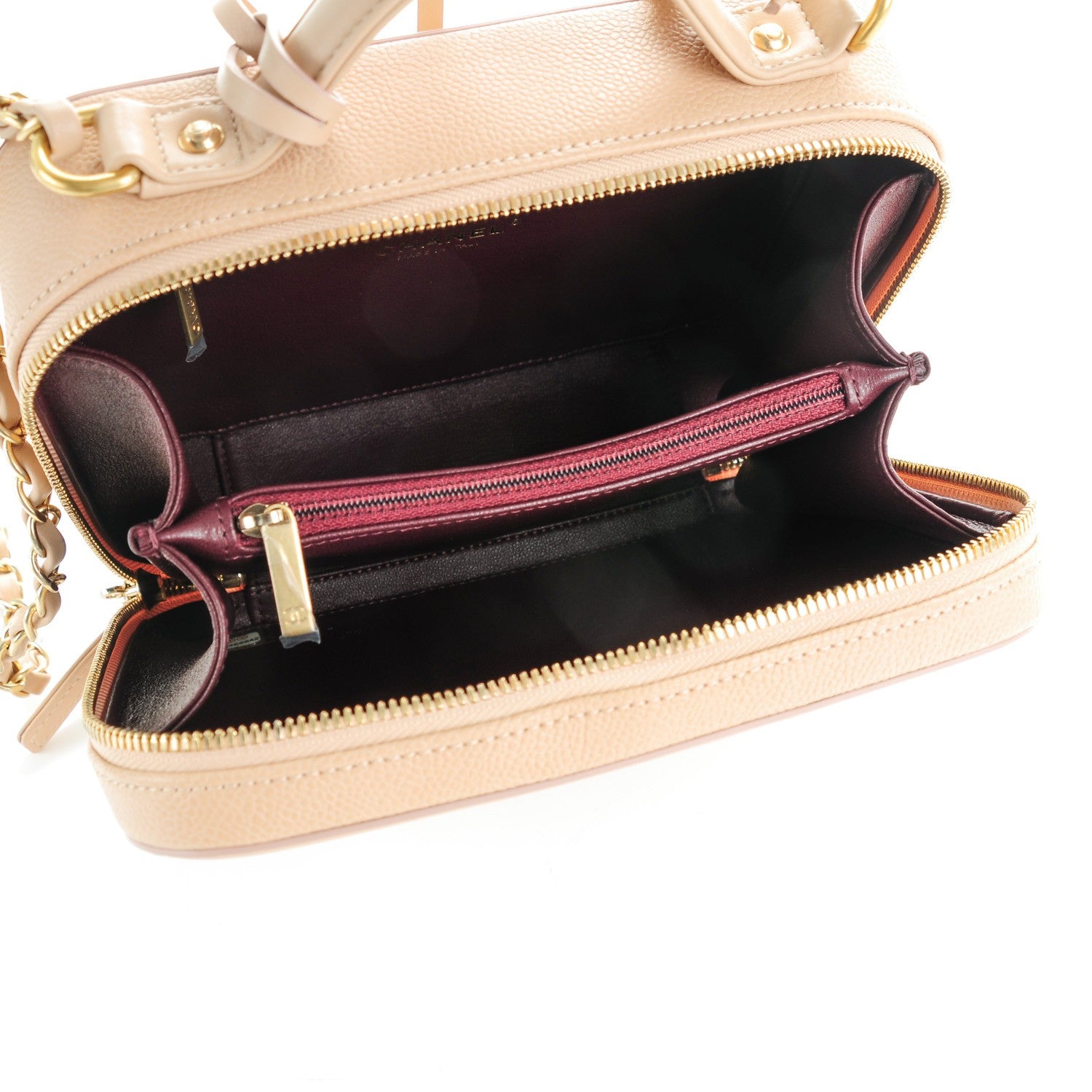 Chanel Caviar Quilted Medium CC Filigree Vanity Case Beige 5 of 8