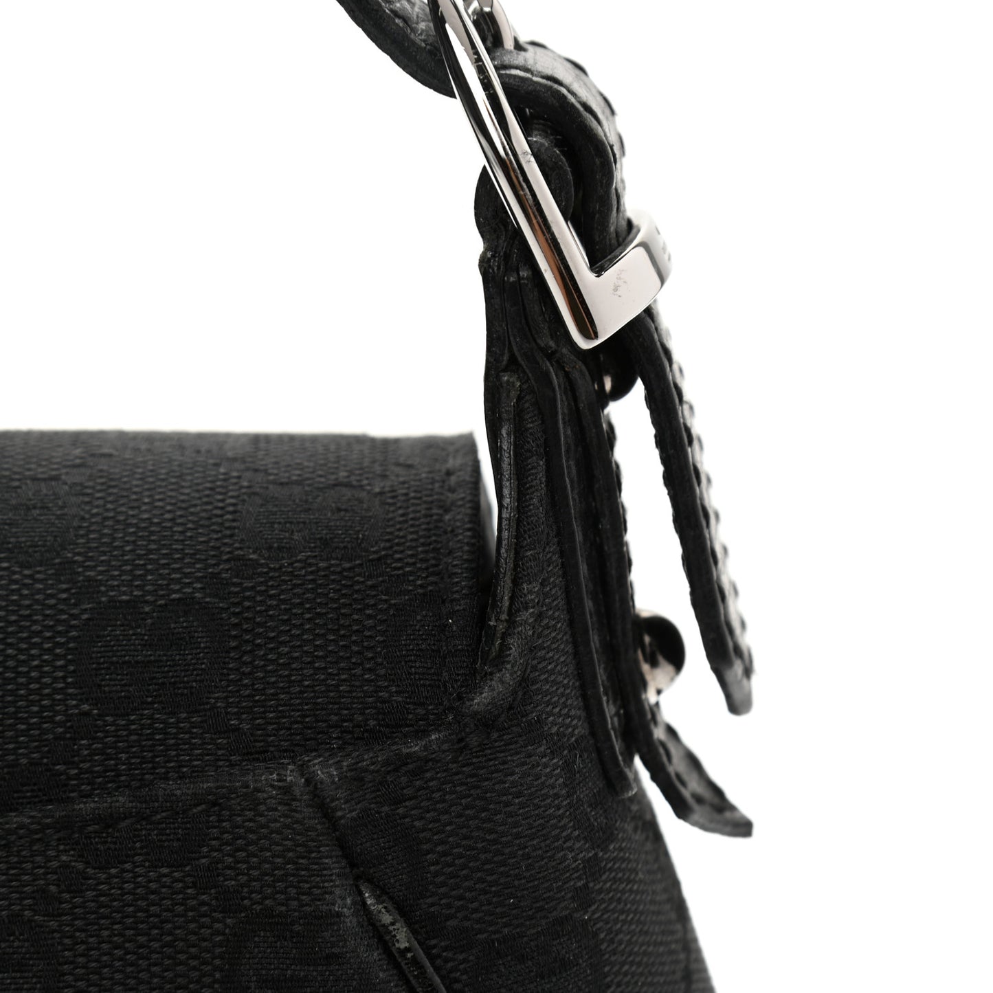 Monogram Horsebit Chain Flap Shoulder Bag Black