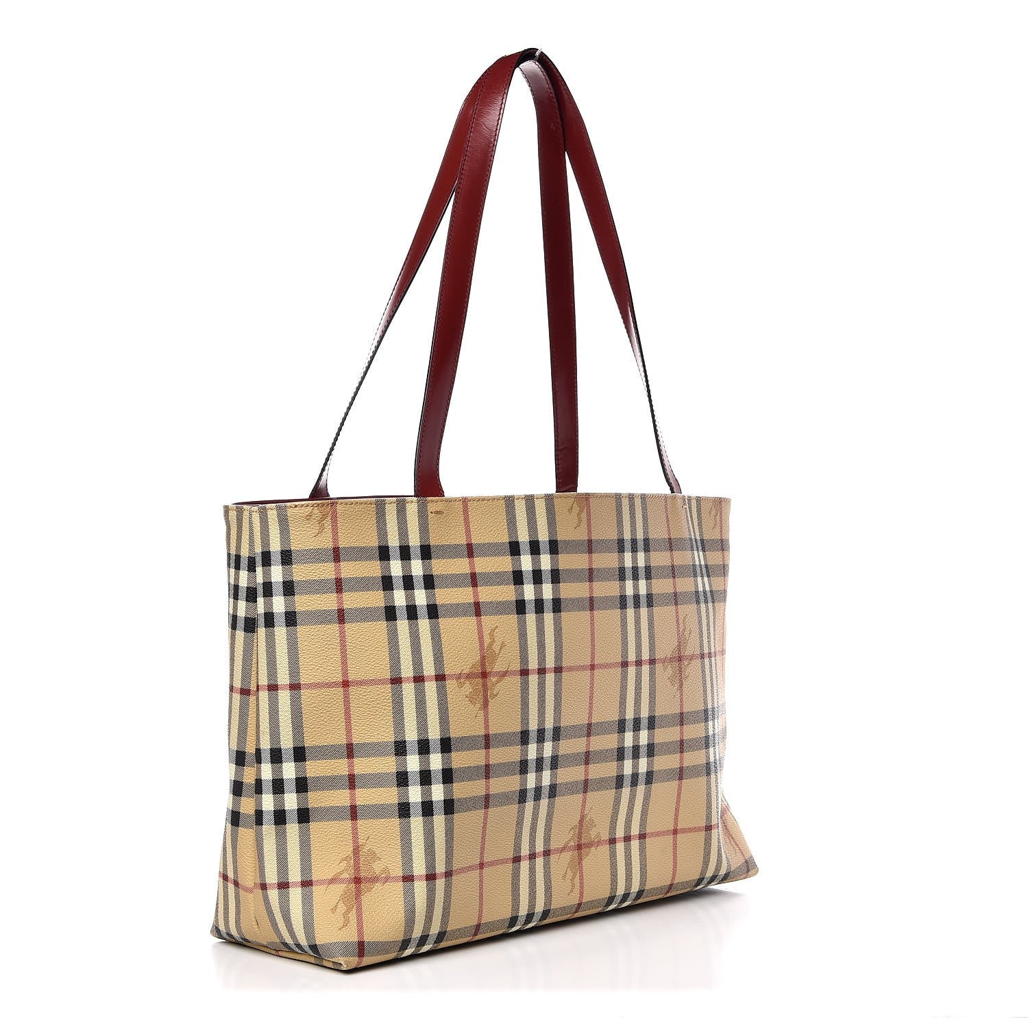 Burberry Haymarket Check Tote Red 3 of 10