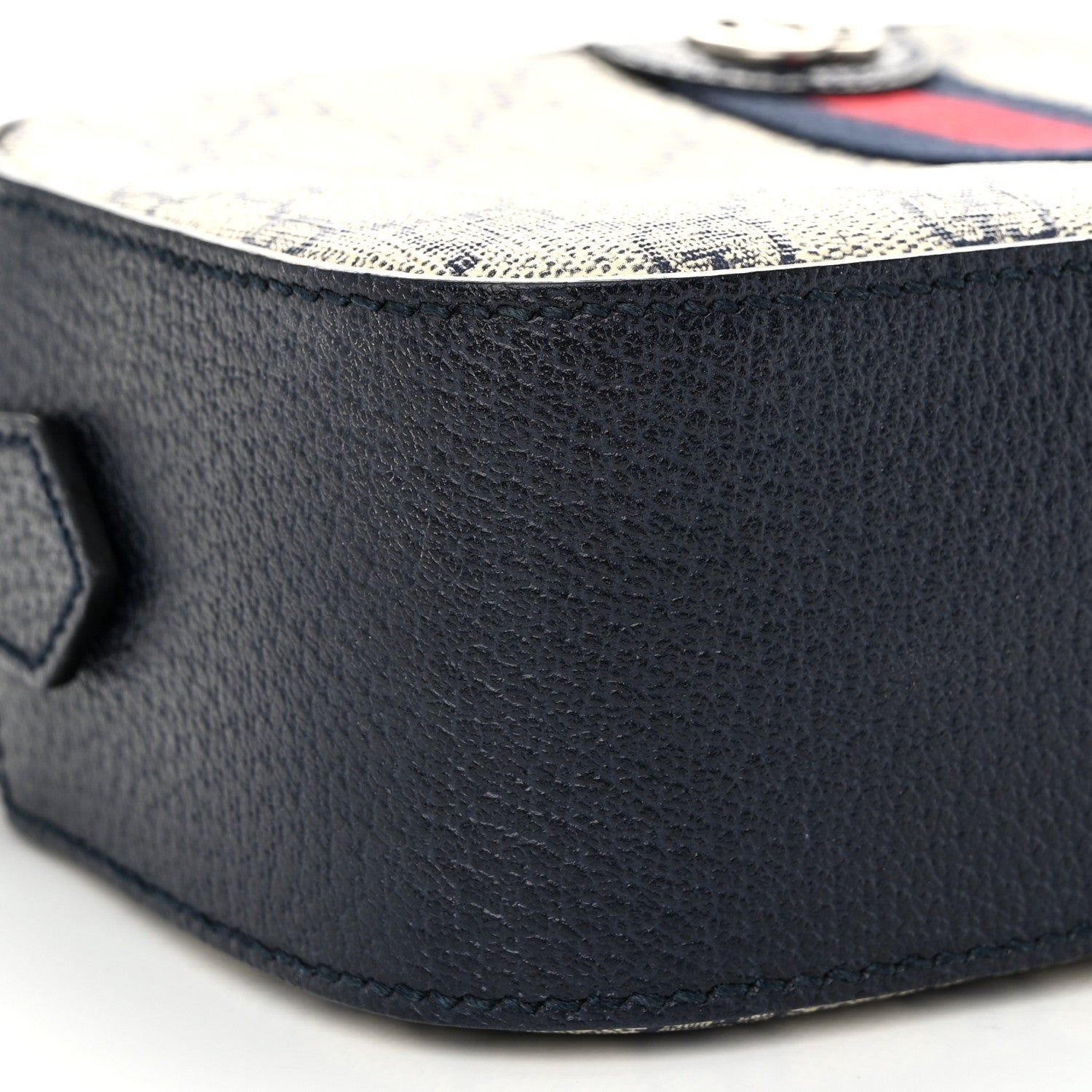 Gucci GG Supreme Monogram Textured Dollar Calfskin Web Small Ophidia Camera Bag Beige Blue 9 of 12