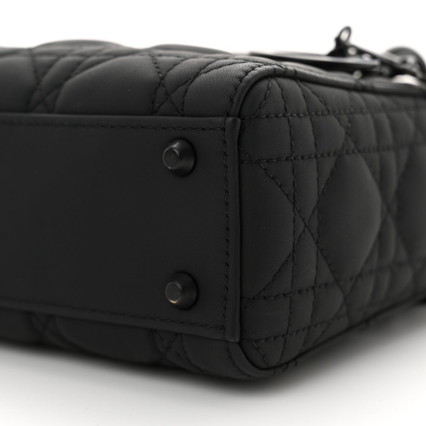 Ultra Matte Calfskin Cannage Mini Lady Dior Black