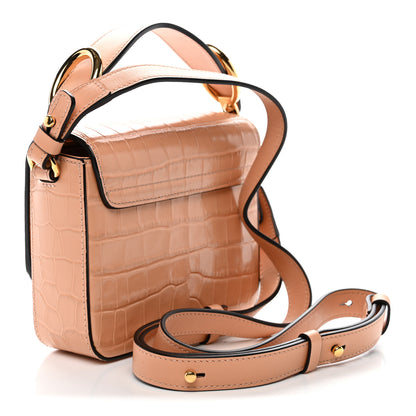 Chloe Calfskin Crocodile Embossed Mini C Double Carry Milky Orange 3 of 10