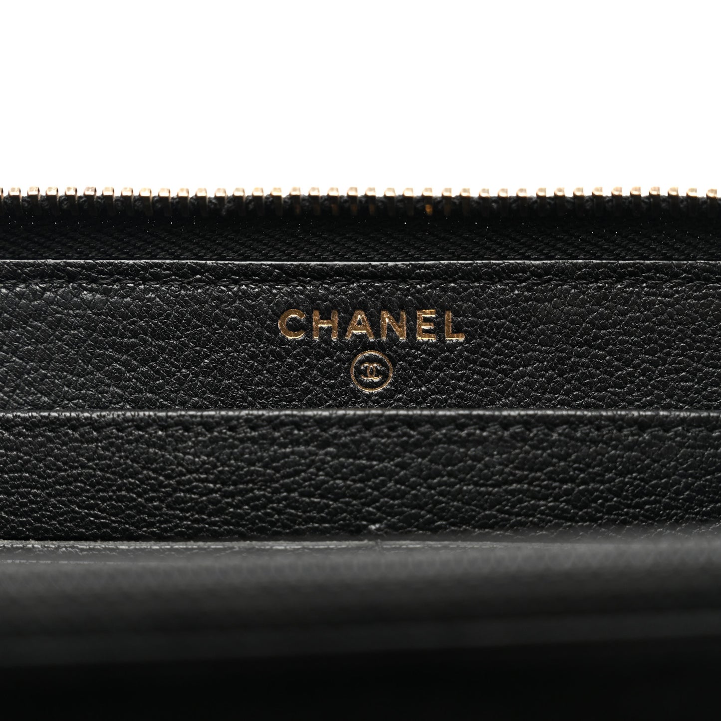 Patent Quilted Small Zip Around Wallet Black