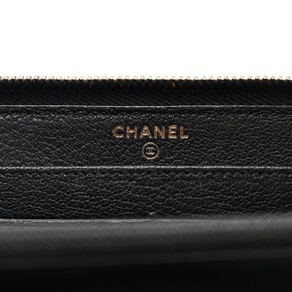 Chanel Patent Quilted Small Zip Around Wallet Black 6 of 10