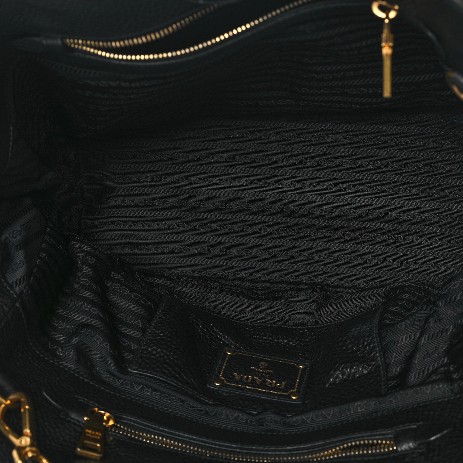 Prada Vitello Daino Shopping Tote Black 5 of 10