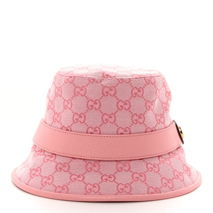 Gucci Monogram Textured Dollar Calfskin GG Jago Bucket Hat S Soft Cotton Candy Dark Cotton Candy 5 of 9