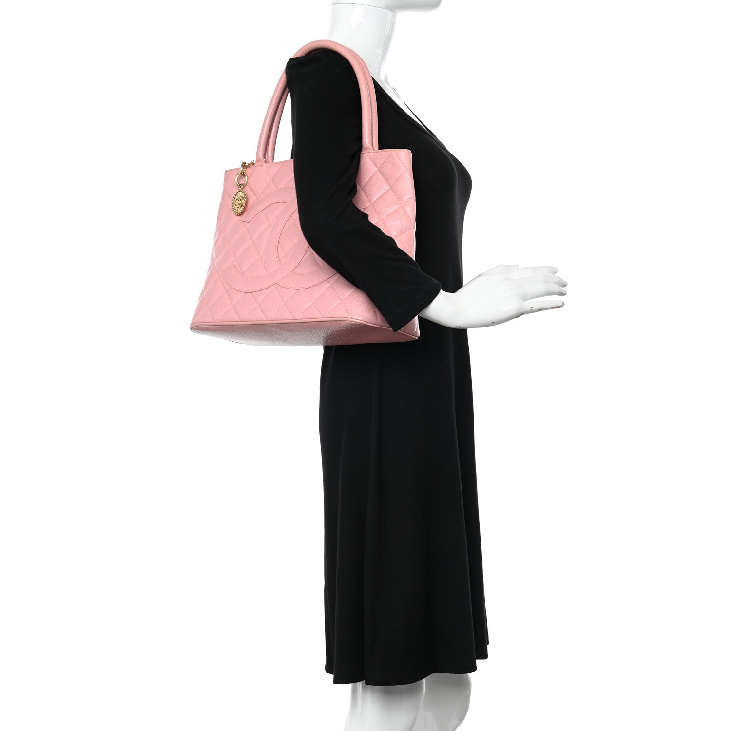 Chanel Caviar Quilted Medallion Tote Light Pink 2 of 12