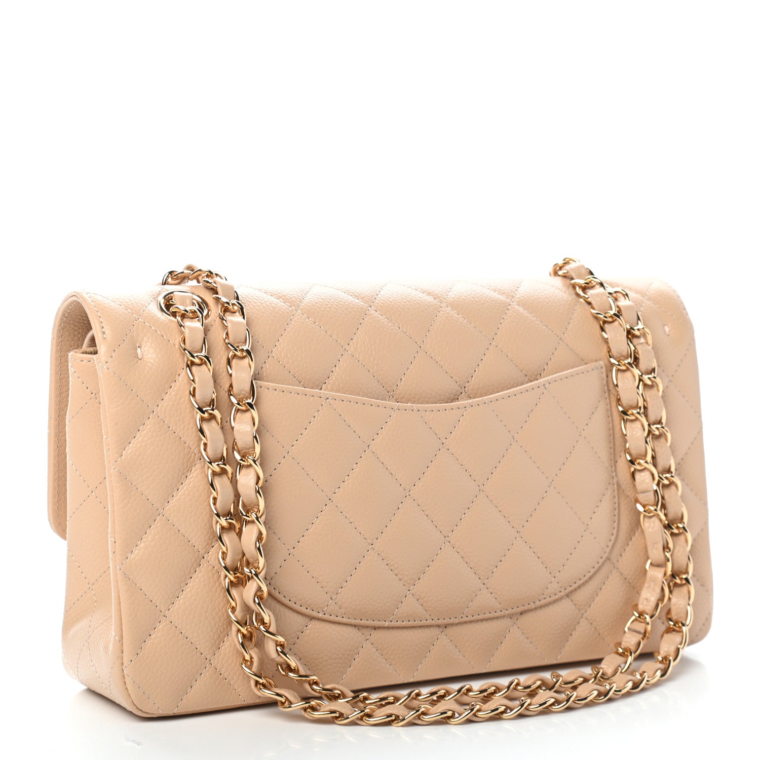 Chanel Caviar Quilted Medium Double Flap Beige 2 of 8