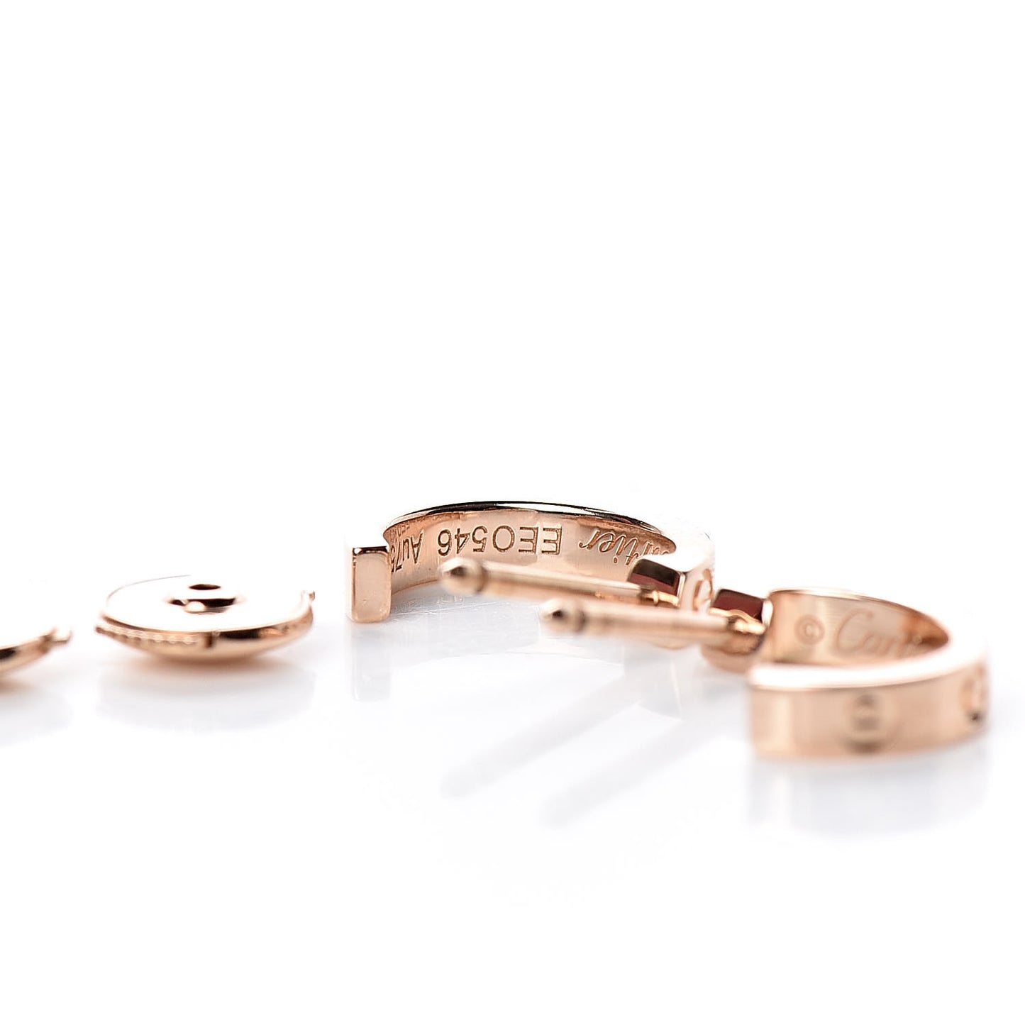 18K Pink Gold Small LOVE Hoop Earrings