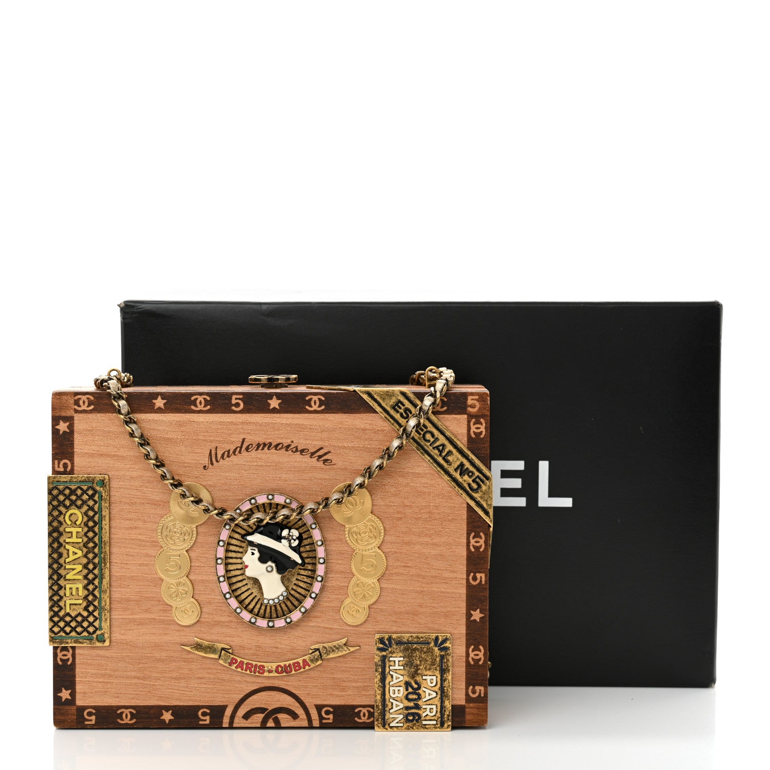 Chanel Wood Havana By Night Cigar Box Minaudiere Brown 12 of 12