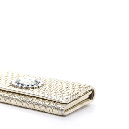 Miu Miu Metallic Nappa Matelasse Crystal Clutch Pyrite 7 of 8