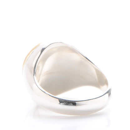 Tiffany Sterling Silver 18K Yellow Gold Mother of Pearl Signet Ring 5.5 3 of 12