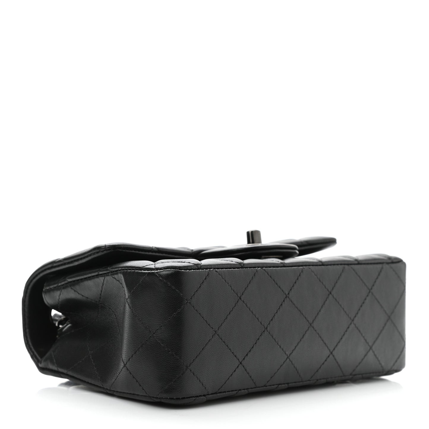Lambskin Quilted Mini Rectangular Flap So Black