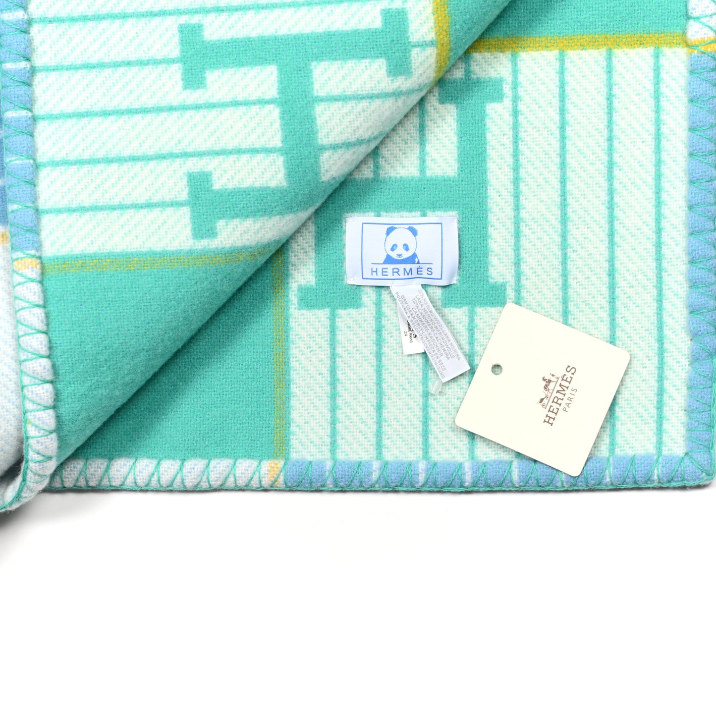 Wool Cashmere Avalon Passe-Passe Blanket Bleuet