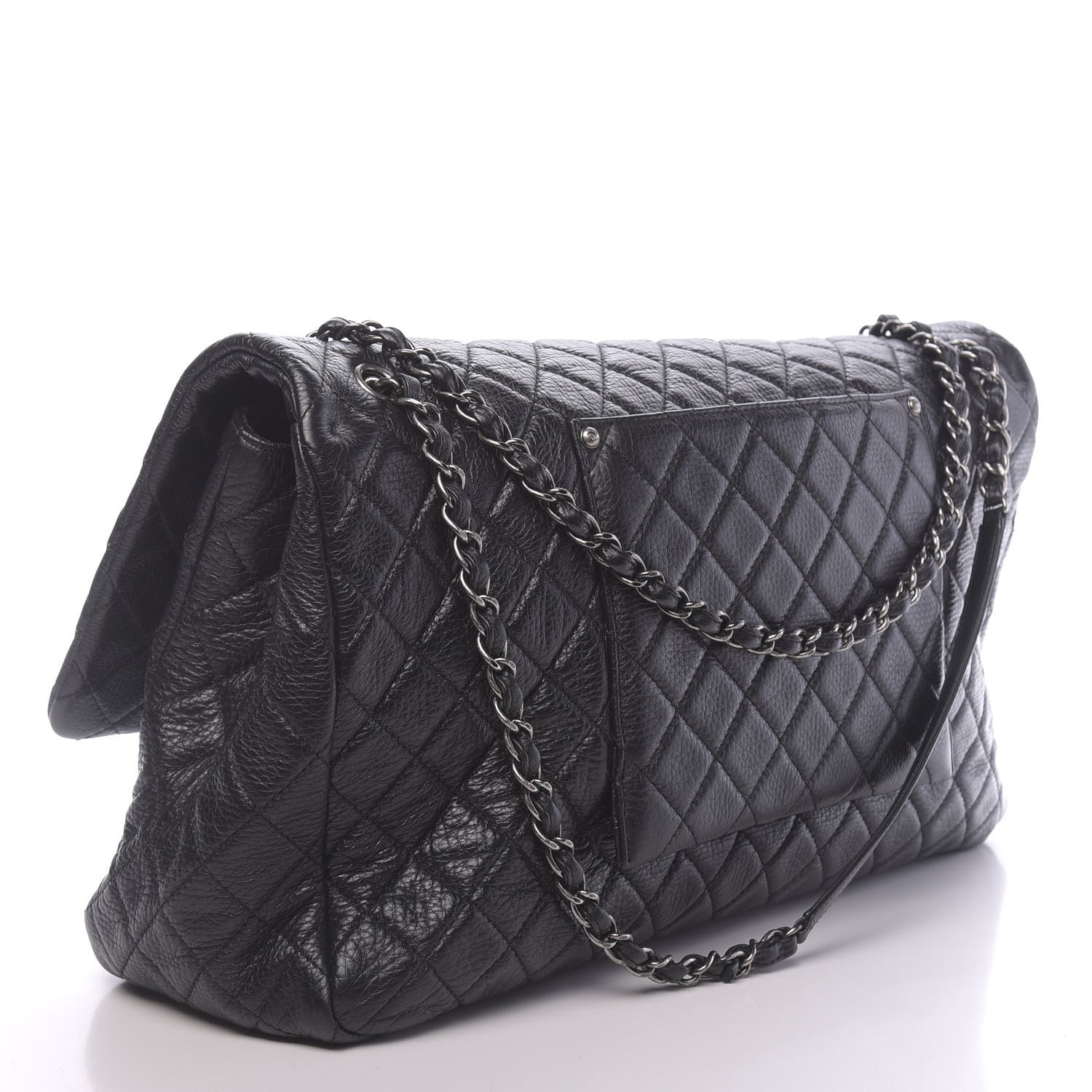 Chanel Calfskin Quilted XXL Travel Flap Bag Black 3 of 10
