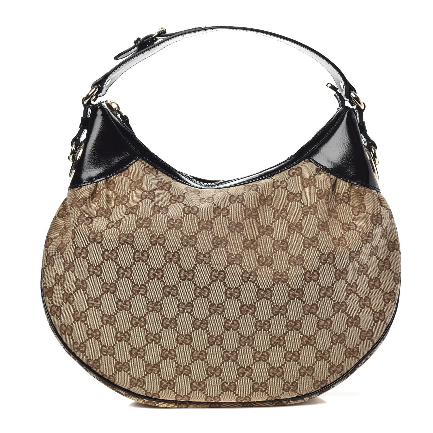 Gucci Monogram Patent Hobo Black 1 of 11