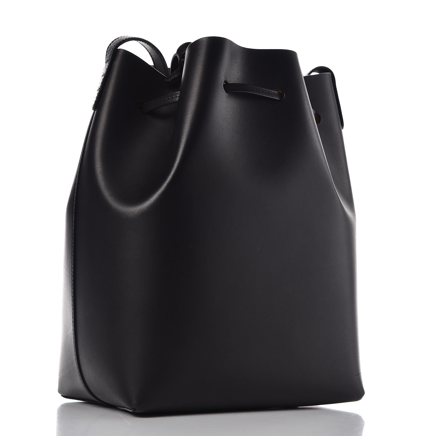Mansur Gavriel Vegetable Tanned Calfskin Bucket Bag Black Oro 4 of 12