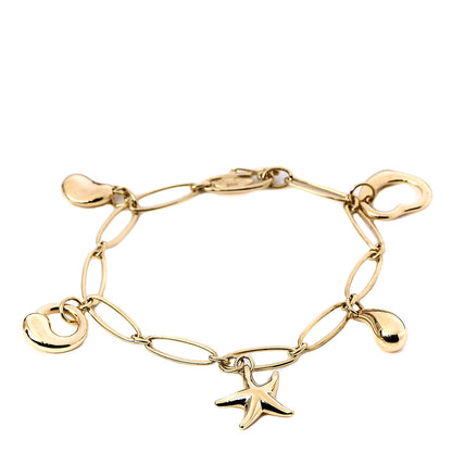 Tiffany 18K Yellow Gold Elsa Peretti Five Charm Bracelet 1 of 4