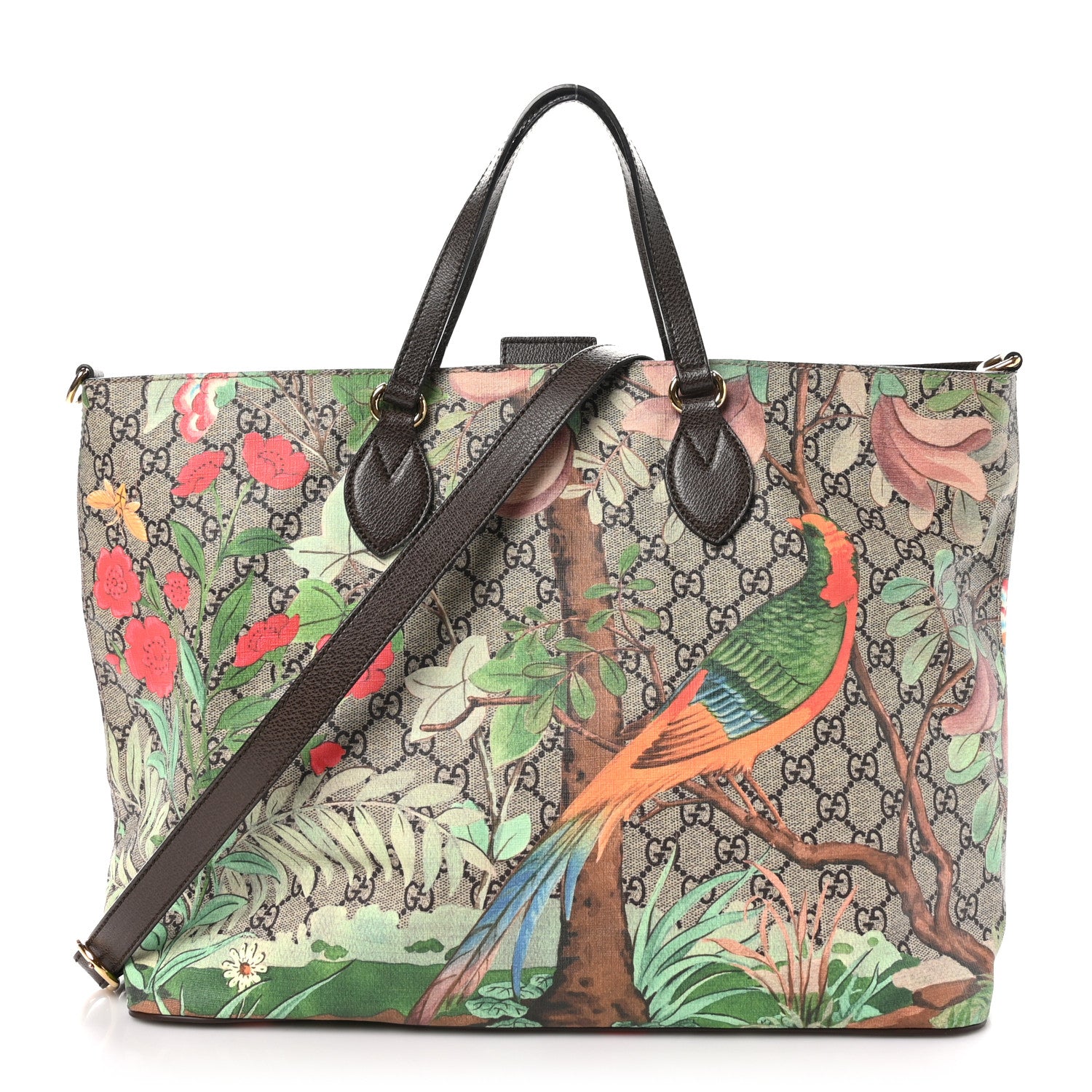 Gucci Soft GG Supreme Monogram Tian Medium Crossbody Tote Beige Multicolor New Acero 1 of 10