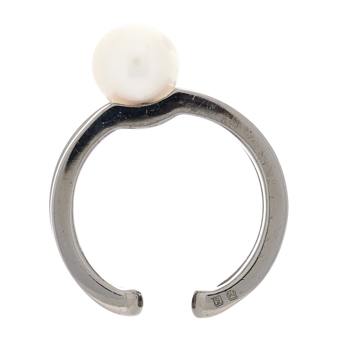 Mikimoto Darkened Sterling Silver Akoya Pearl 6mm Passionoir Ear Cuff 3 of 5