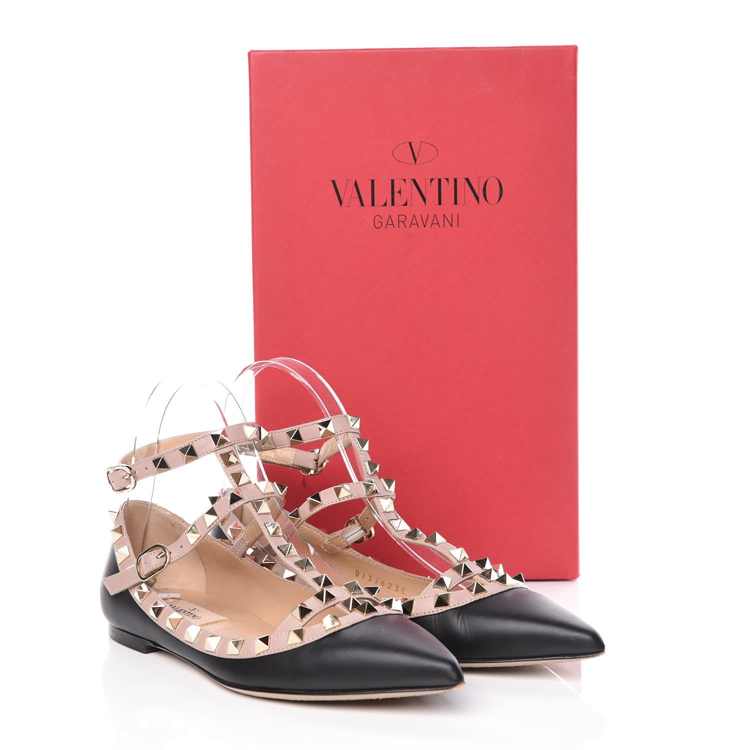 Valentino Garavani Nappa Rockstud Cage Ballerina Flats 35 Black Poudre 16 of 16