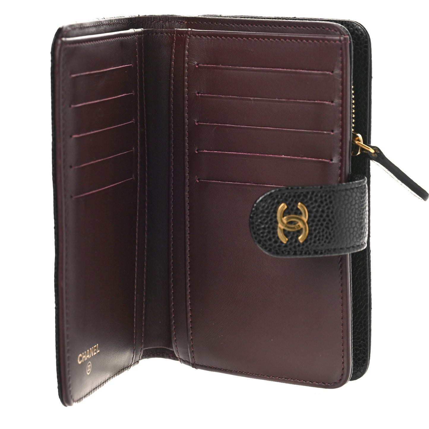 Caviar Quilted CC French Wallet Black