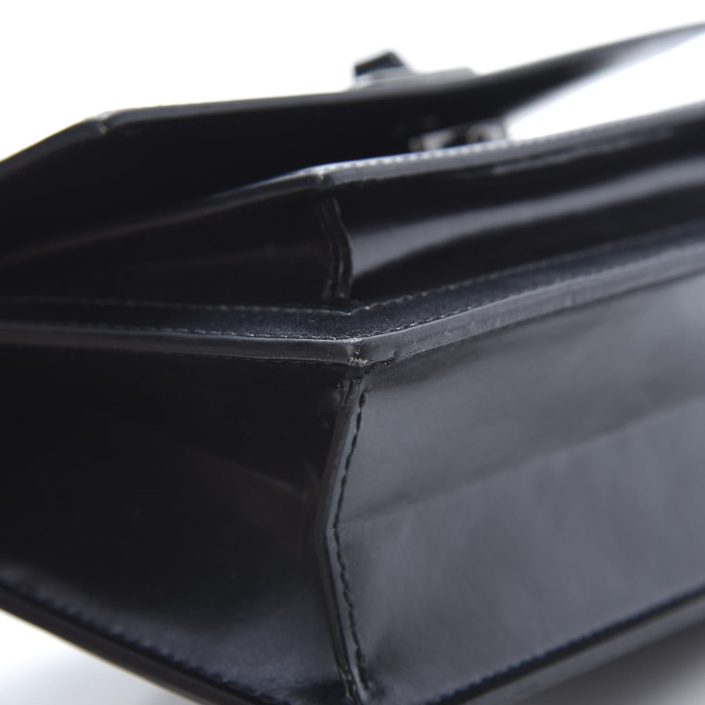 Box Calfskin Monochrome XS Sharp Top Handle Bag Black