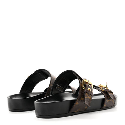 Louis Vuitton Monogram Bom Dia Mule Sandals 37 Black 4 of 8