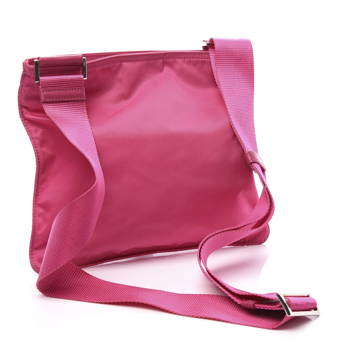 Nylon Vela Flat Messenger Bag Fuxia