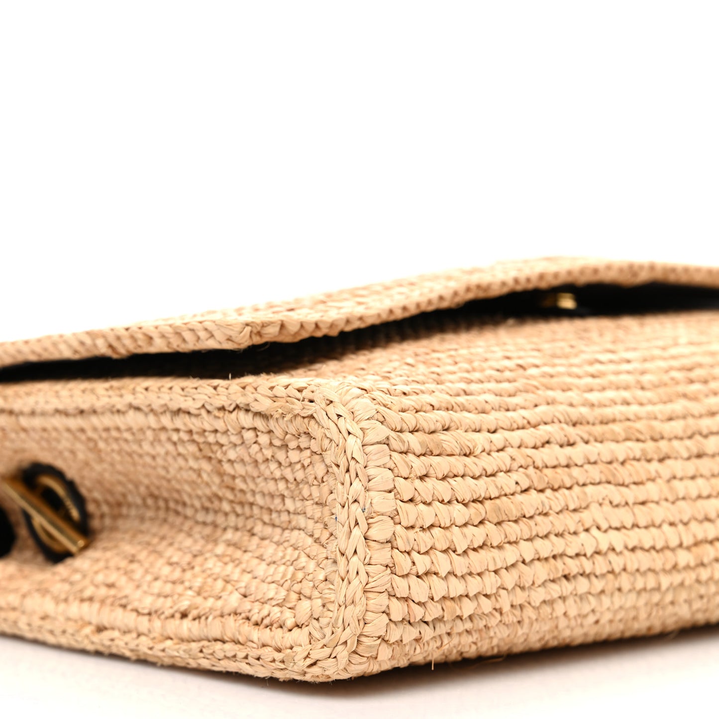 Raffia Medium Monogram Kate Satchel Natural