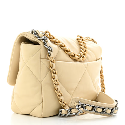 Chanel Lambskin Quilted Medium Chanel 19 Flap Beige 3 of 11